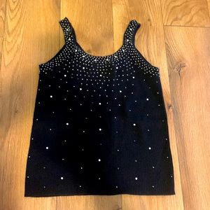 BOB MACKIE SWEATER AND RHINESTONE TANK SZ M